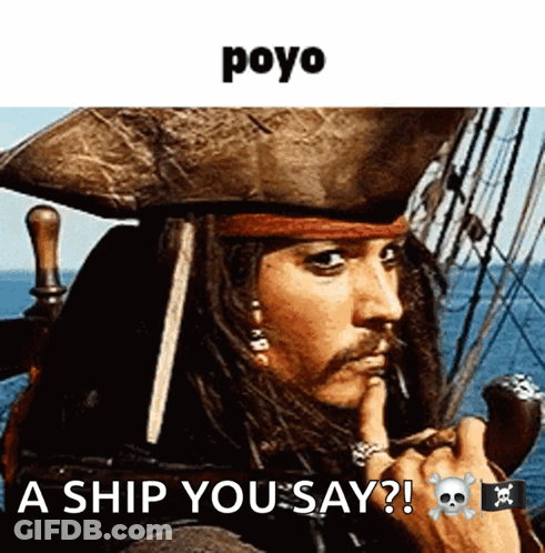Two Pirate Ships Fighting At Night GIF