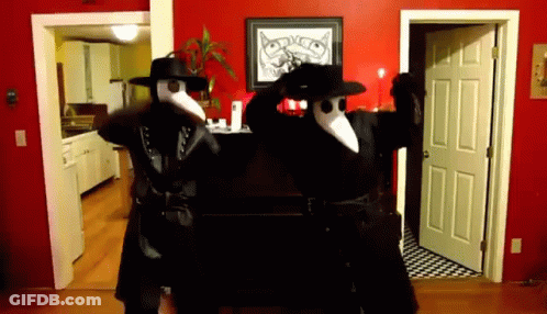 Two Plague Doctors Dancing GIF