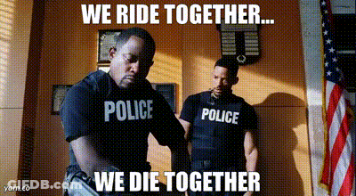 Two Police Officers American Flag We Ride Together GIF