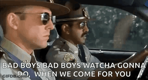 Two Police Officers Driving Car GIF