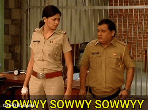 Two Police Officers Standing Next To Each Other With The Words Sowwy Sowwy Sowwy Written Below Them GIF