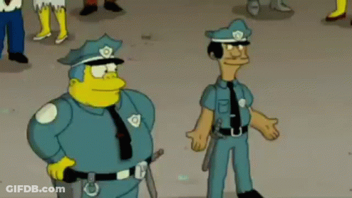 Two Police Officers With Word Crunch GIF