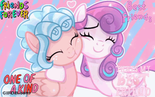 Two Ponies Friends Forever One Of A Kind Best Friends GIF