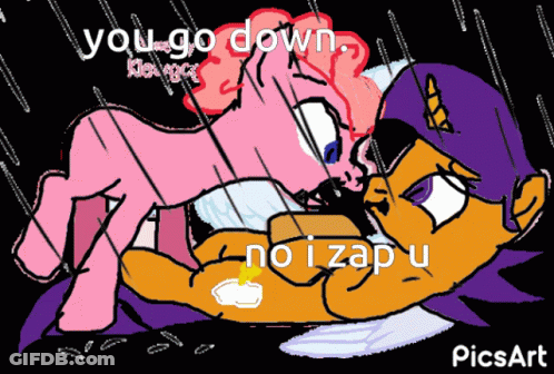 Two Ponies Saying You Go Down GIF