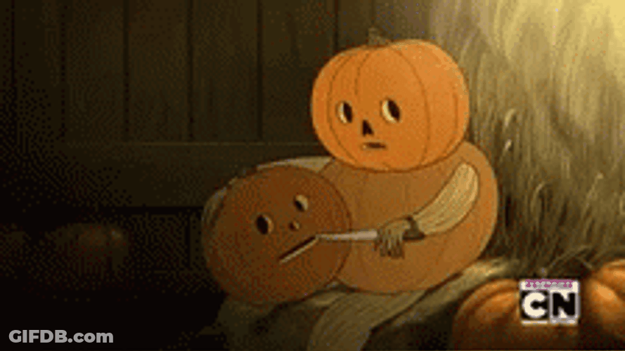 Two Pumpkin Taking Care Each Other GIF
