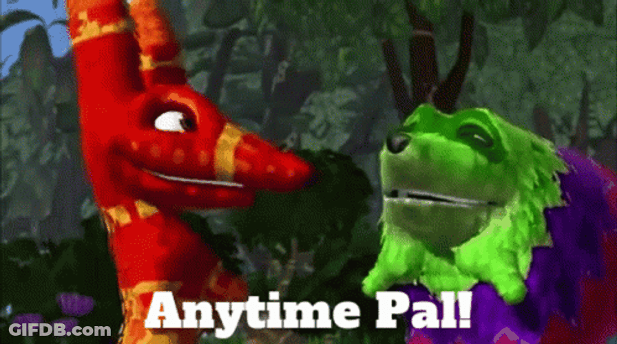 Two Puppet Friends Saying Anytime Pal GIF