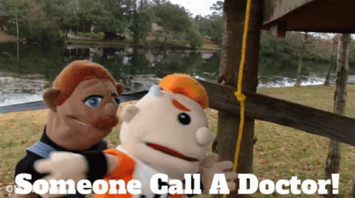 Two Puppets Someone Call A Doctor GIF
