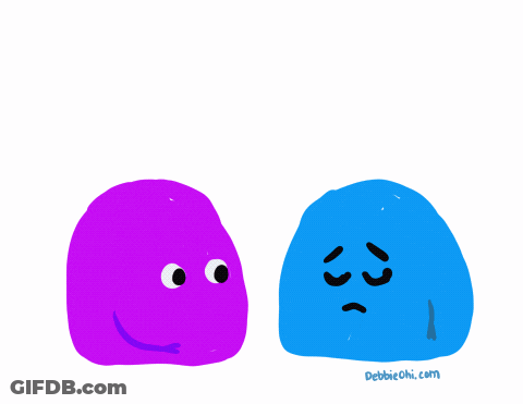 Two Purple And Blue Ghosts Hugging Debbiechi.com GIF