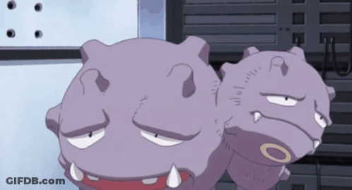 Two Purple Cartoon Characters Are Standing Next To Each Other And One Has An O On Its Mouth GIF