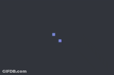 Two Purple Squares Are Floating In The Air On A Dark Background GIF