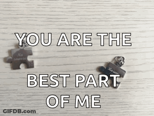 Two Puzzle Pieces Saying You Are The Best Part Of Me GIF