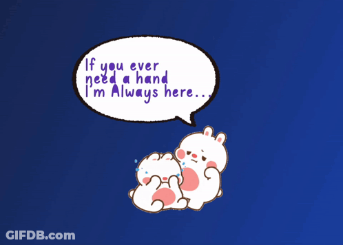Two Rabbits Saying If You Ever Need A Hand I'm Always Here GIF