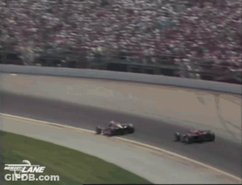 Two Race Cars On Track GIF