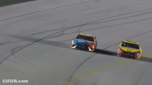 Two Race Cars Racing With Coca Cola Sticker GIF