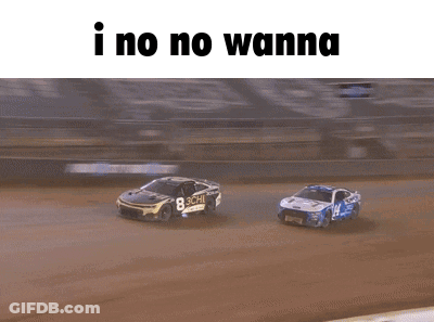 Two Race Cars Saying I No No Wanna GIF