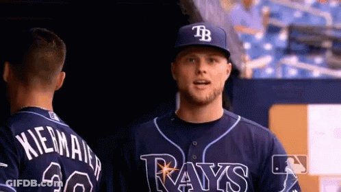 Two Rays Baseball Players Talking GIF