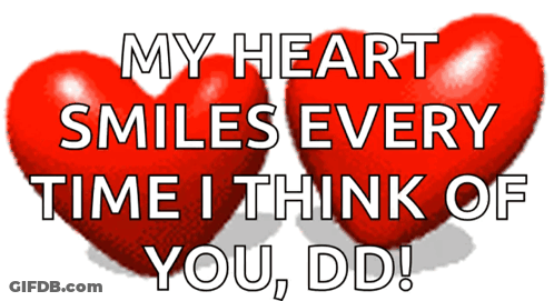 Two Red Hearts My Heart Smiles Every Time I Think Of You Dd GIF