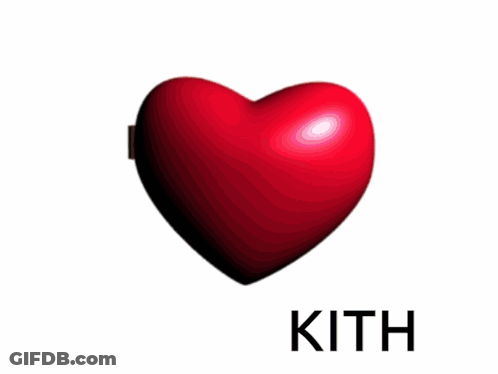 Two Red Hearts With Girl And Man Saying Kith GIF