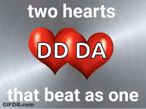 Two Red Hearts With Words Two Hearts Beat As One GIF