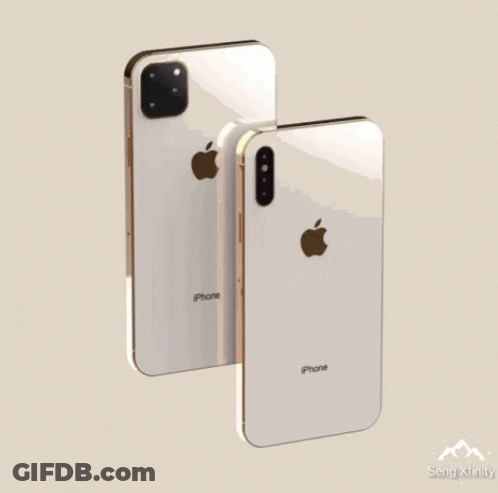 Two Red Iphones Are Displayed Side By Side GIF