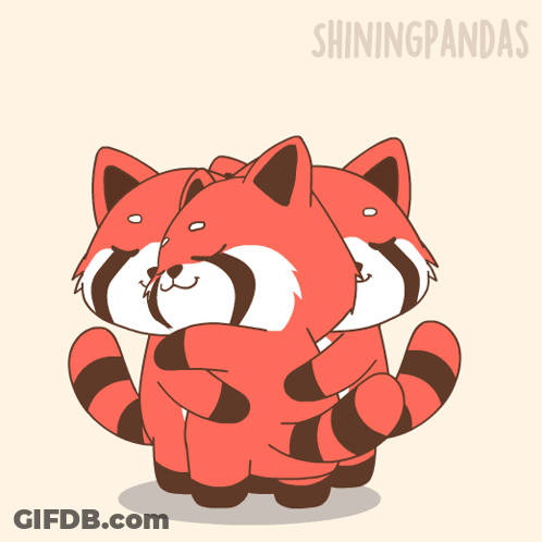 Two Red Pandas Hugging Shiningpandas GIF