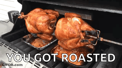 Two Roasted Turkeys With You Got Roasted GIF