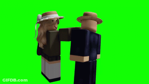 Two Roblox Characters Standing Next To Each Other GIF