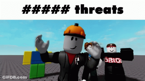 Two Roblox Characters ###### Threats GIF