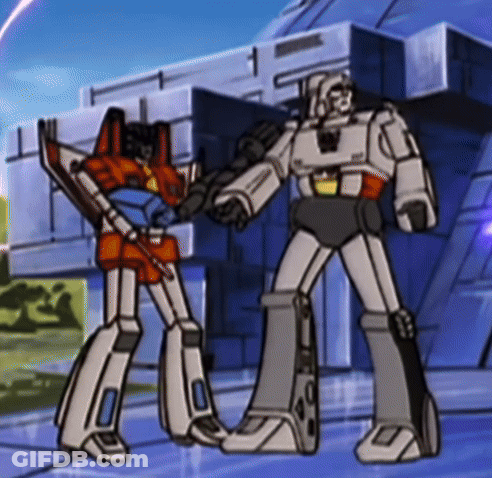 Two Robots Holding Hands GIF