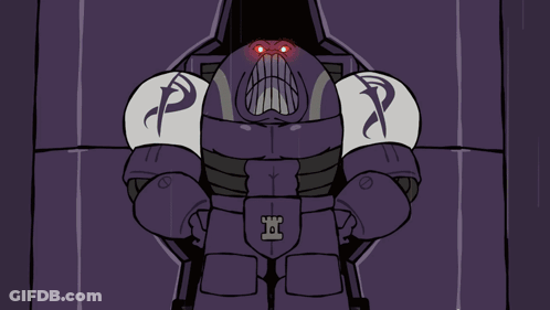 Two Robots With Skull Chest GIF