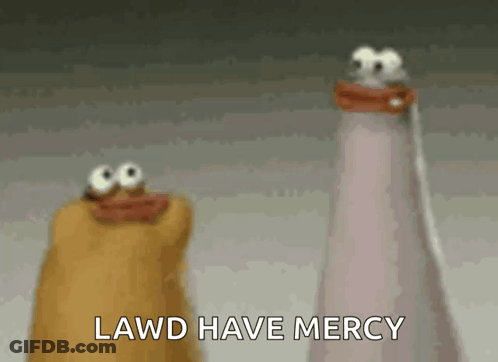 Two Salt And Pepper Shakers Are Standing Next To Each Other With The Words Lawd Have Mercy Written Below Them GIF