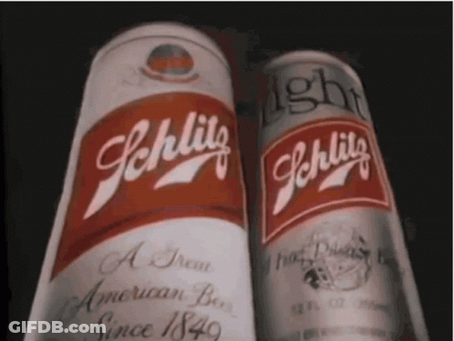 Two Schlitz Beer Cans GIF