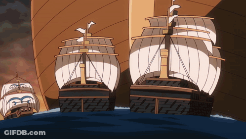 Two Ships With Marine On Sail GIF