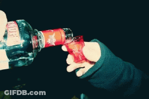 Two Shot Glasses Of Beer On A White Plate With Lime Wedges GIF