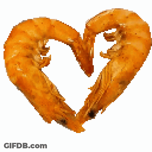 Two Shrimp Making Heart Shape With Heads GIF