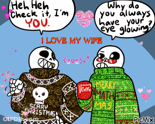 Two Skeletons In Scary Christmas Sweaters GIF