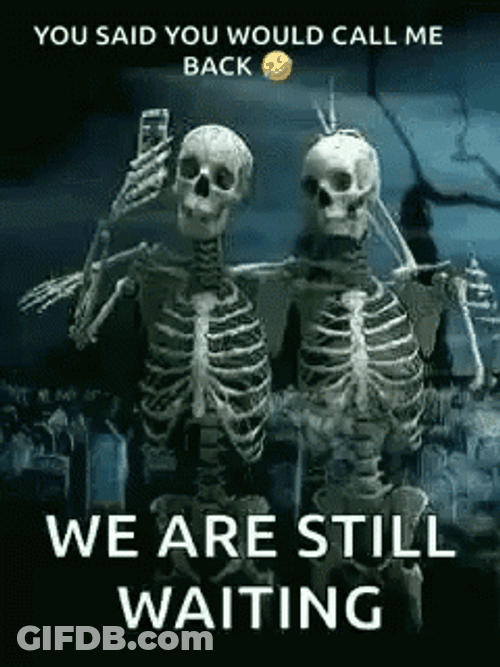 Two Skeletons Well Were Waiting GIF