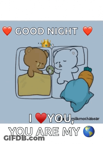 Two Sleeping Teddy Bears Good Night I Love You GIF