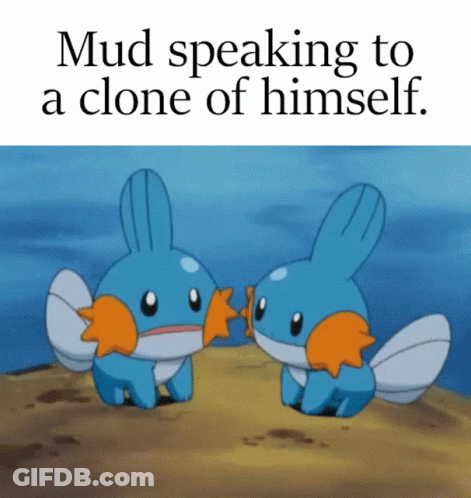 Two Small Fish Mud Speaking To Clone GIF