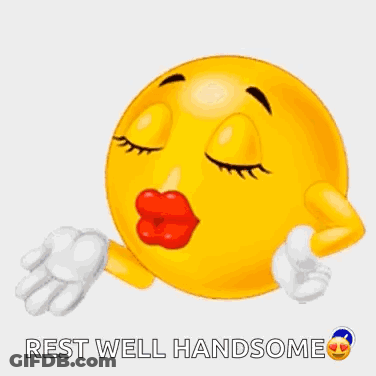 Two Smiley Faces Kissing With Hearts Rest Well Handsome GIF