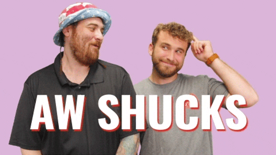 Two Smiling Guys Awww Shucks GIF