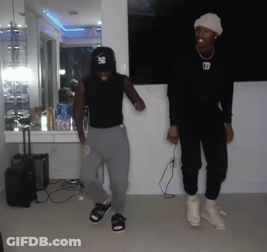 Two Smiling Man Sturdy Dance GIF