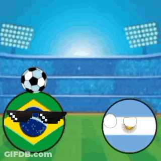 Two Soccer Balls Wearing Sunglasses With Ball On Top GIF