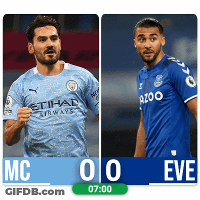 Two Soccer Players Are Standing Next To Each Other With A Score Of 0-0 GIF