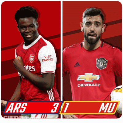 Two Soccer Players Ars And Manchester United GIF