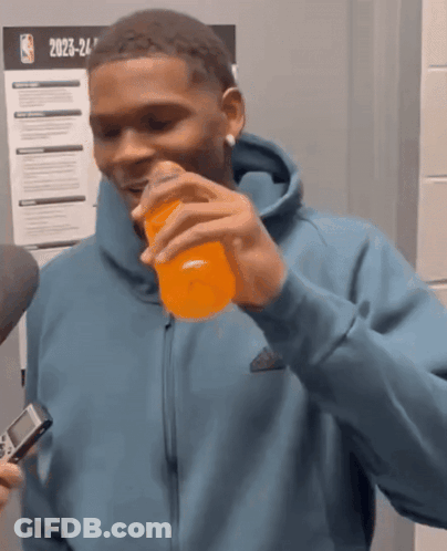 Two Soccer Players During Half Time GIF