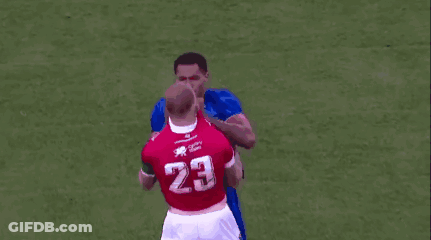 Two Soccer Players Fighting GIF