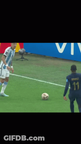Two Soccer Players Fighting For Ball, One In Adidas Jersey GIF