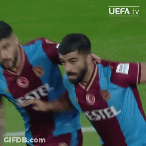 Two Soccer Players Fighting With Uefa.tv GIF