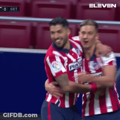 Two Soccer Players Hugging Plus500 Shirt GIF